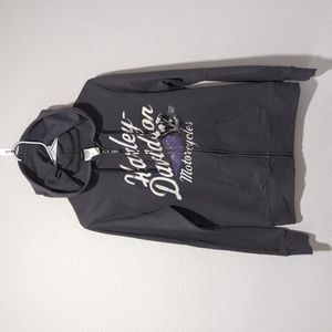 Amazing graphics vintage Women's Harley Davidson zip up hoodie Size M